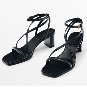 MASSIMO DUTTI Block Heel Strappy Sandals